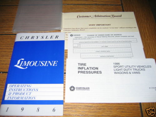 Chrysler 1986 limusina limusina manual dueño de lote antiguo raro - Imagen 1 de 1