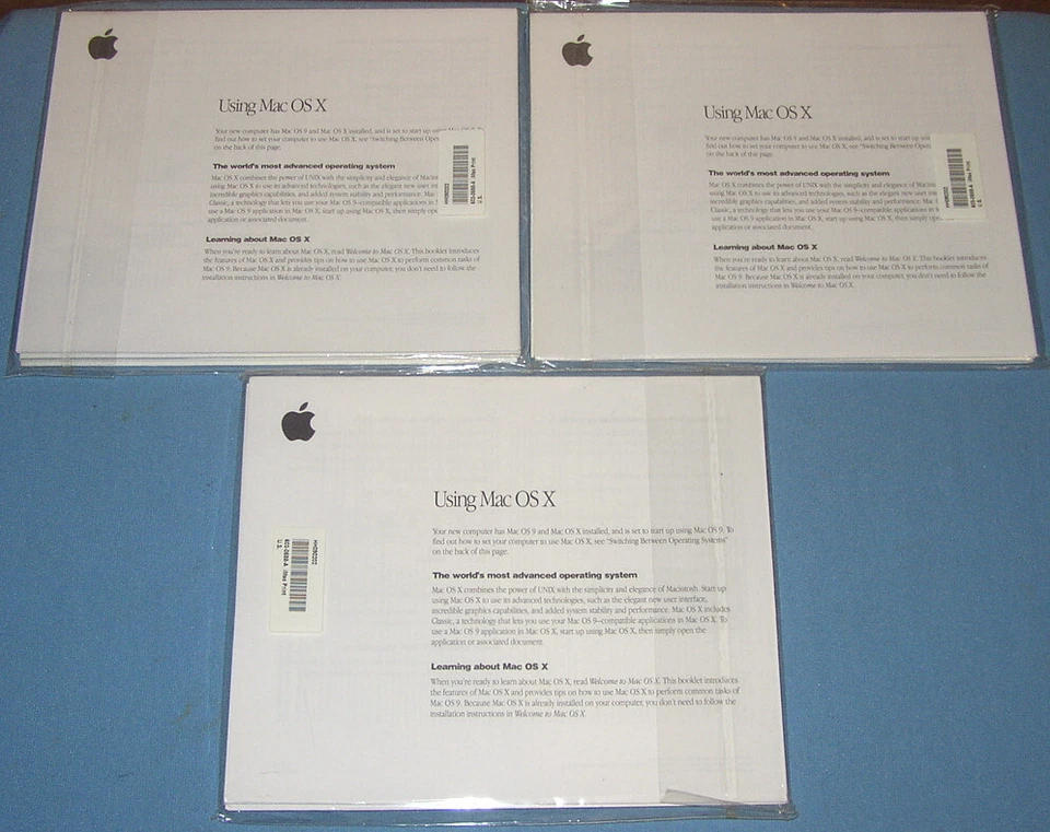 3X Apple iMac G3 400-700 MHz 2001 User Manuals & Stickers OSX NEW Complete Set - Image 2 of 4
