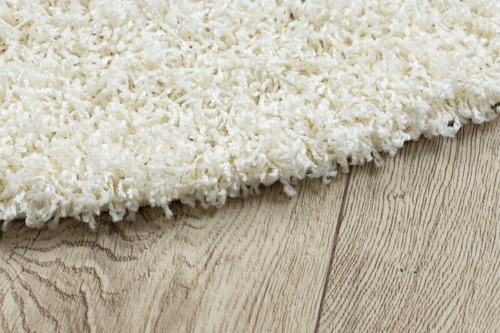 Amazing Modern Rug shaggy "SOFFI" 5cm, circle, single-colour, CREAM High Quality - Picture 4 of 6