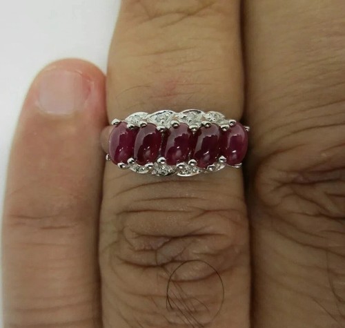 2,60 Karat 14K Gold Diamant & Rubin Ring Diamant = 0,10 Karat F-SI1 2,90 Gramm - Bild 8 von 9