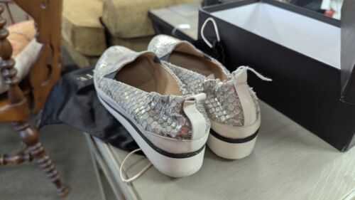 Mocassino Ron White Nell sneaker slip on in pelle US 10,5 snake stampato metallizzato - Foto 3 di 9