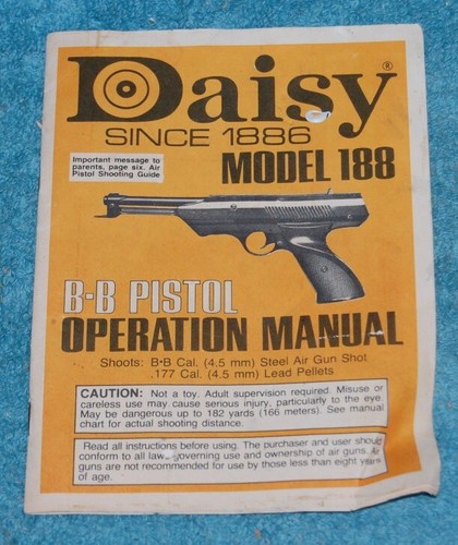 Daisy Model 188 Spring Action BB / Pellet Air Pistol w/ Box Manual - Picture 4 of 11