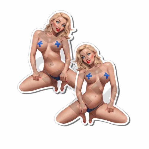 Sexy Vintage Hottie Pin Up Flag Girl Sticker Nose Art Decals C36064 - Picture 1 of 4