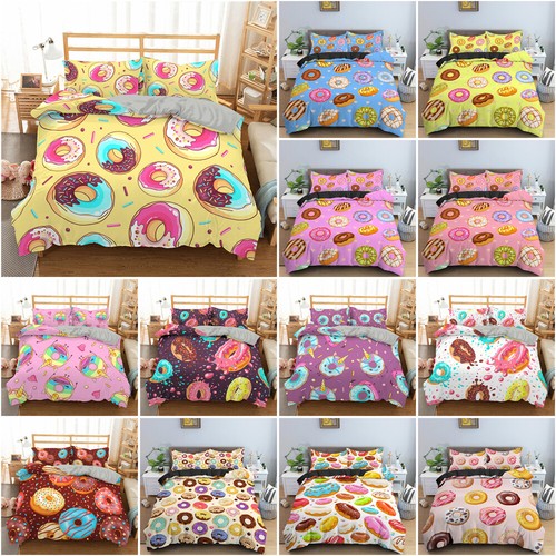 Sweet Donut Doona Duvet Cover Bedding Set Single Double Queen King Quilt Covers - Picture 1 of 35