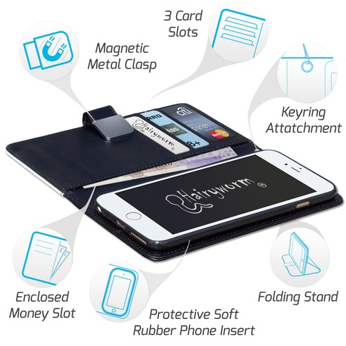 Horse Phone Case For Iphone 13/12/11 Pro/Max, PU Leather Flip Cover, TPU Insert - Picture 2 of 14