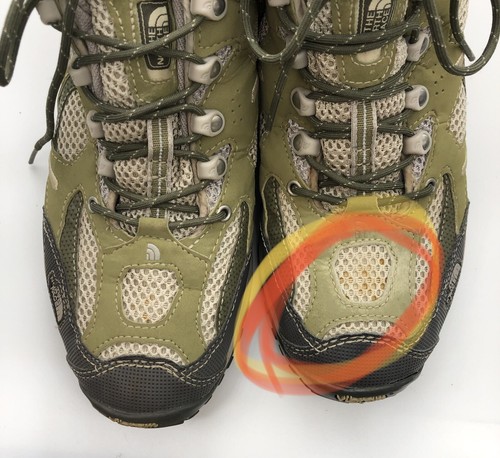 North Face Vibram Womens Hiking Shoes Size 9 US Green Olive As Is - Stain/Fading - Picture 2 of 12