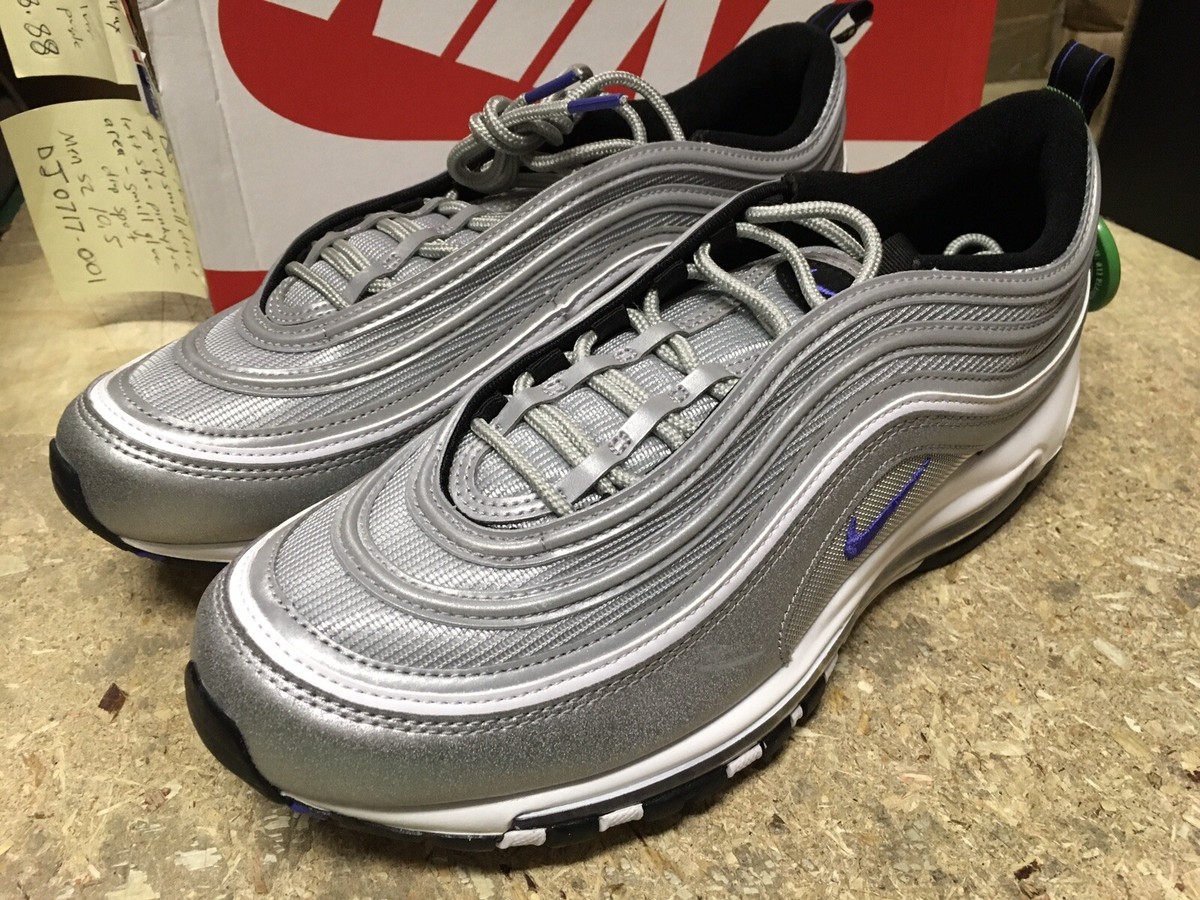 DS MENS Nike Men s Air Max 97 DJ0717 100 SILVER VIOLET Purple SZ 10.5 DEFECT