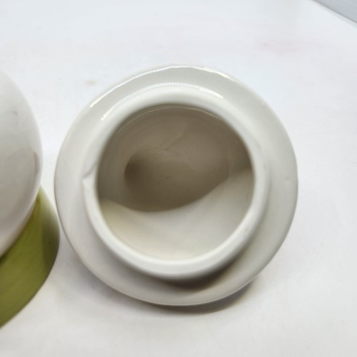 Weihnachtskerze Schneemann mit Nikolausmütze Deckel Keramik 4,5" H gebraucht LESEN - Bild 5 von 8