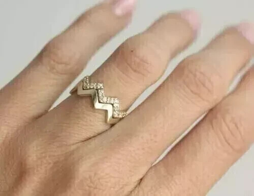 1,5 Karat runder Schnitt Labor erstellt Diamant Damen Band-Set Ring 14K gelb vergoldet - Bild 5 von 6
