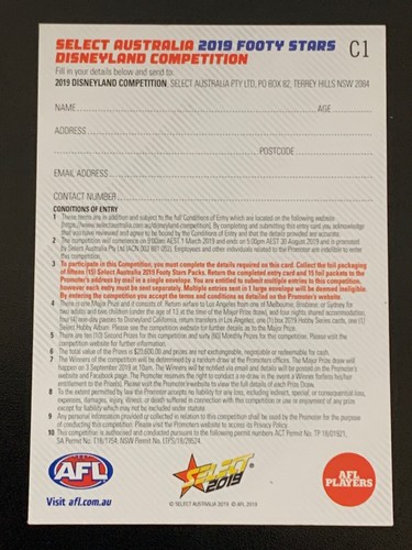 2019 AFL Select Footy Stars - Choose Your Card - Single Card- Excellent.C1-MELB - Picture 3 of 227