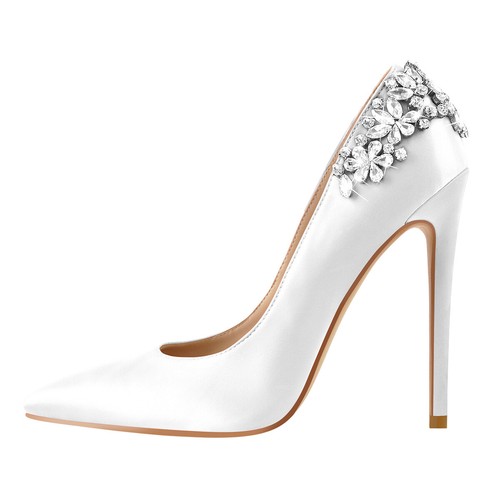 Onlymaker decolte donna tacco alto a punta slip on strass matrimonio stiletto - Foto 21 di 42