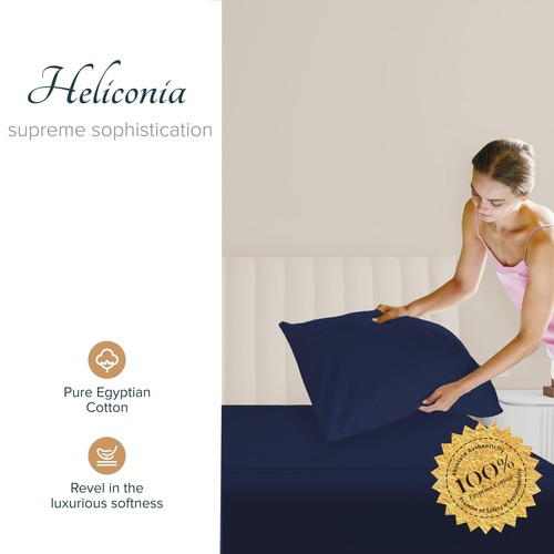 Carressa Linen 100% Egyptian Cotton Pillow Cases Standard/Queen Size Set of 2... - Picture 2 of 8