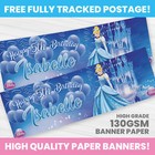 DISNEY PRINCESS PERSONALISED PRINCESSES BIRTHDAY BANNER PARTY DECORATION BANNERS