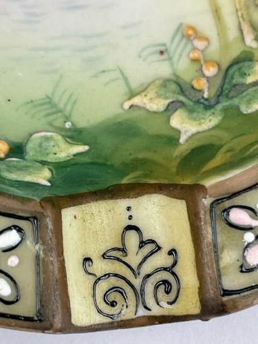 Old Noritake landscape ash tray D/13.2 cm 1910's Vintage F/S from JP FEDEX - Picture 13 of 20