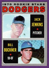 Jack Jenkins & Bill Buckner L.A. Dodgers 1970 Topps Rookie Stars #286 (E) VG+
