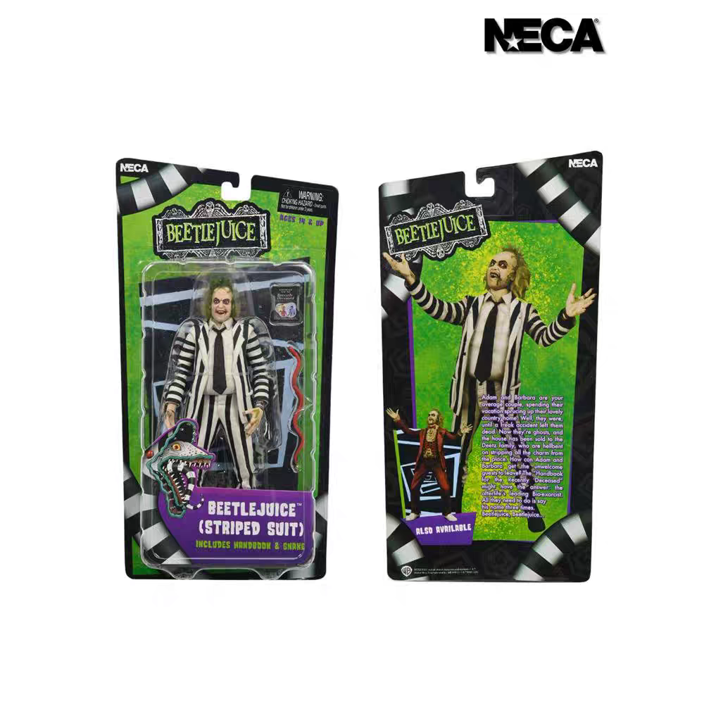 NECA Beetlejuice Striped Suit Action Figure Model Toy Collectible Figurine Hot