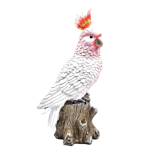 30cm Australia Galah Bird on Tree Trunk Ornament Statue Sculpture Figurine - 第 1/11 張圖片