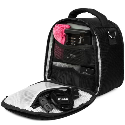 Black Portable Hook Shoulder Digital SLR Camera Bag For Sony Alpha A5000 A6000 - Picture 9 of 12