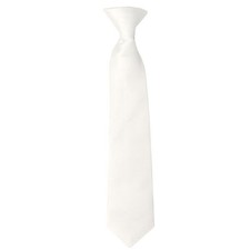 New Kid's Boy's clip on pre tied Necktie Size 4 to 14 wedding formal party White
