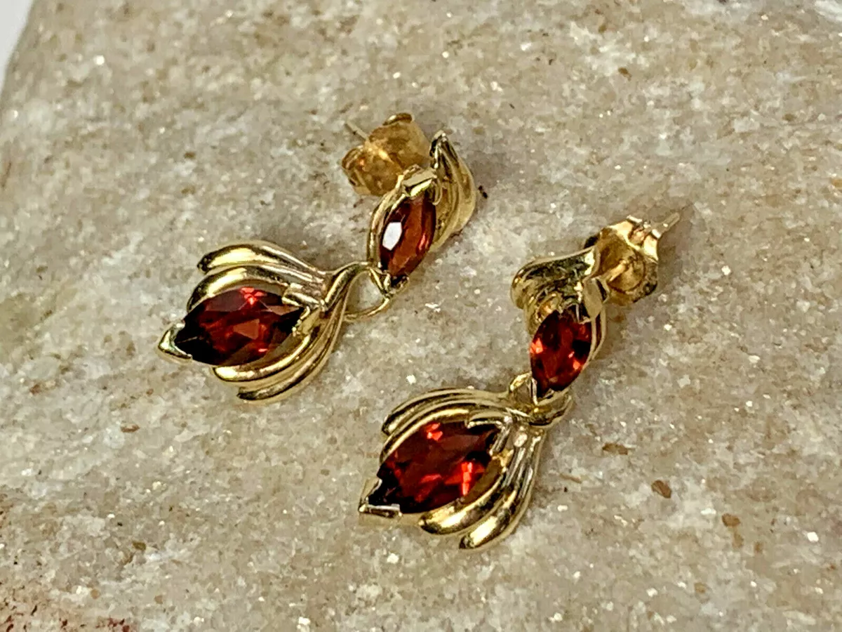 Red stone stud sale earrings