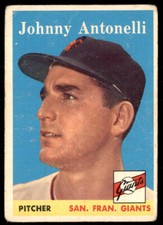 1958 Topps #152 Johnny Antonelli (crease/wrinkle)