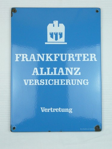 Emailschild "Frankfurter Allianz Versicherung Vertretung" Schild - Bild 3 von 4