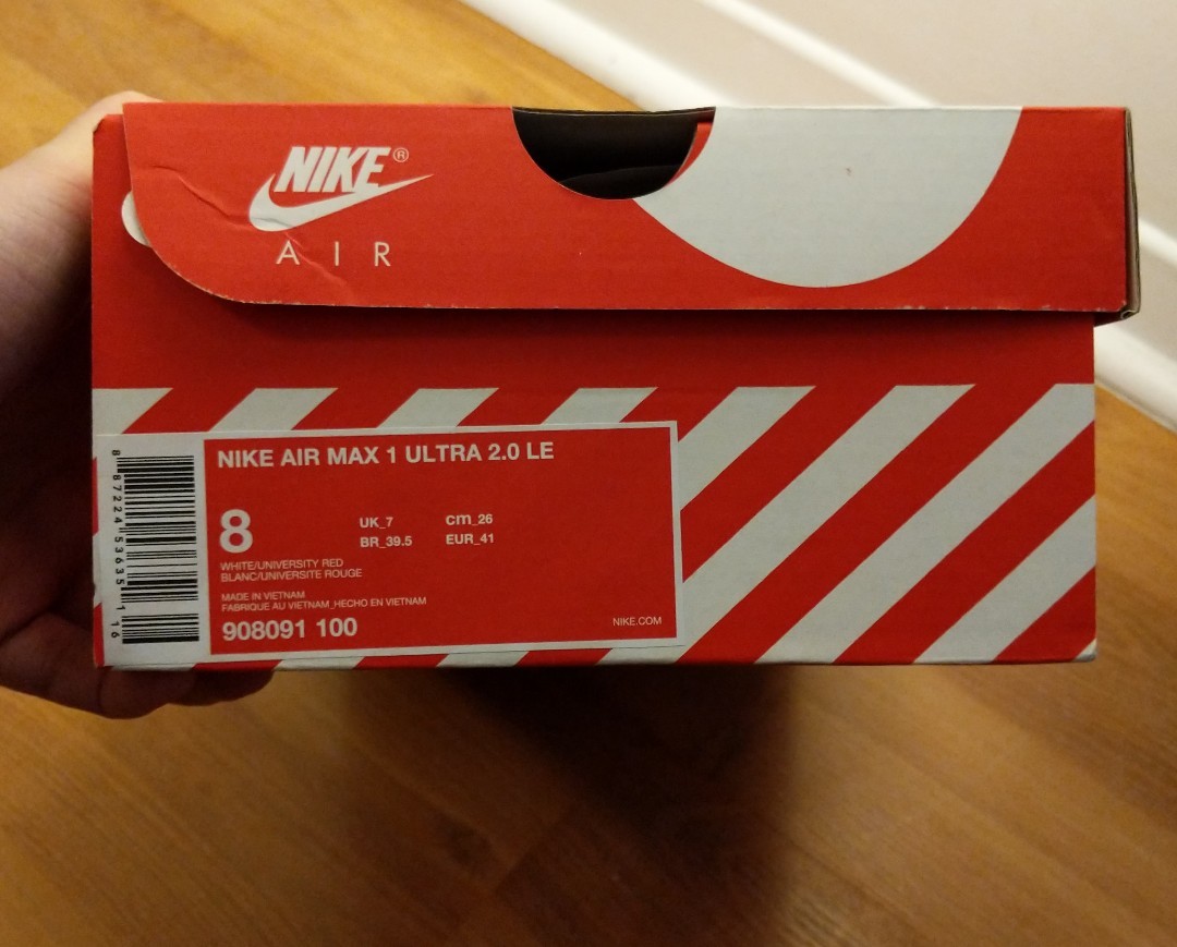 Nike Air Max 1 Ultra Ultra Ultra 2.0 OG University Red 908091 100 Size 8 c0c70c Nike Air Max 1 Ultra Ultra Ultra 2.0 OG University Red 908091 100 Size 8 c0c70c