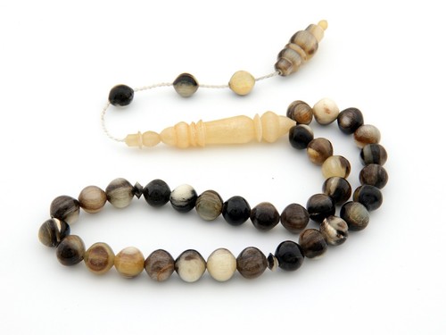 Ram horn 33 Islamic Prayer Beads Misbaha Tesbih Kombolo from Turkey 303011 - Picture 6 of 9