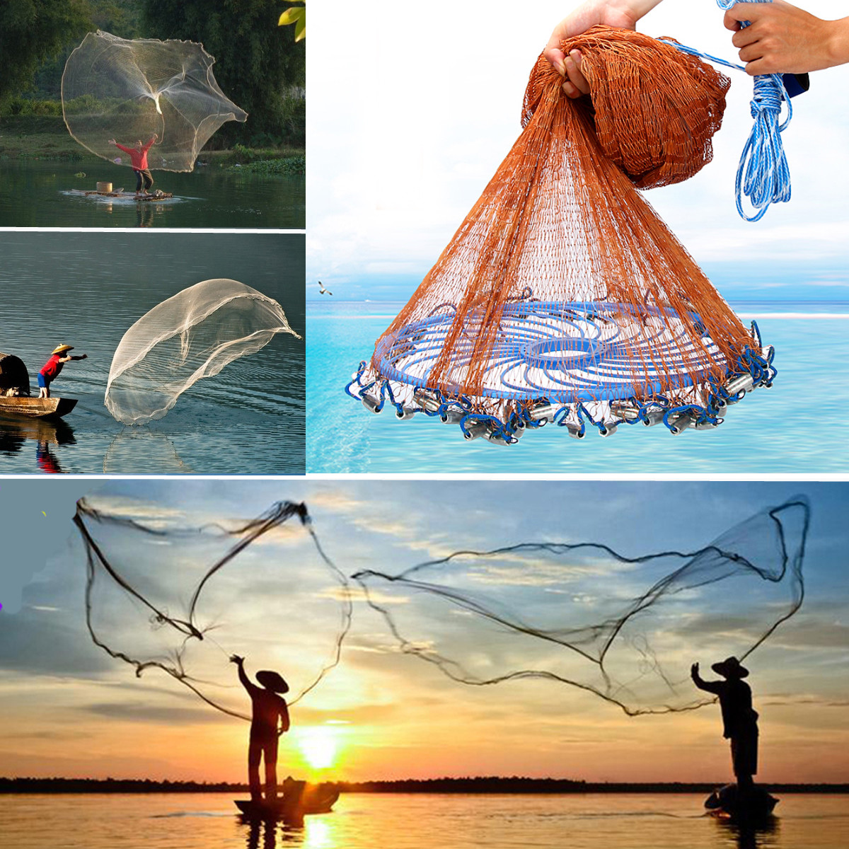 3 3.6 4.2 4.8 Meter Hand Cast Fishing Net Spin Network Bait Fish Net w Sinker 3 3.6 4.2 4.8 Meter Hand Cast Fishing Net Spin Network Bait Fish Net w Sinker