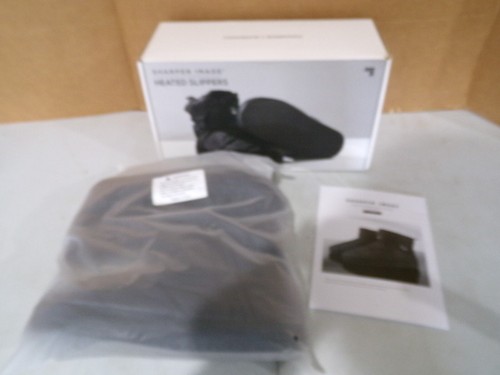 SHARPER IMAGE HEATED INDOOR/OUTDOOR SLIPPERS BLACK SIZE SMALL WOMENS 5/6 - Bild 4 von 6
