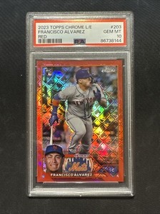 2023 Topps Chrome Logofractor Francisco Alvarez Rookie RC Red 3/5 NY Mets 🔥🔥