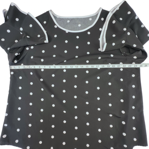 SHEIN Bluse 2XL Polka Dots 3/4 Arm Rüschenbündchen skurril schick Retro Top - Bild 3 von 10