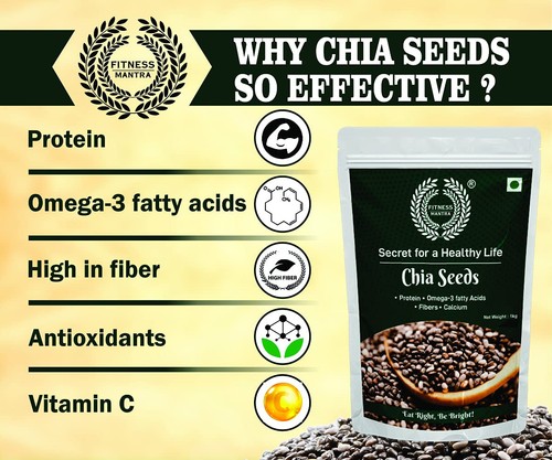 Organic Chia Seed (250 GM) for Weight Loss | Contains fibre & Protein | Great w - Picture 3 of 8
