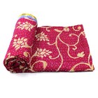Vintage Kantha Quilt Indian Cotton Bedspread Ethnic Throw Cover Blanket