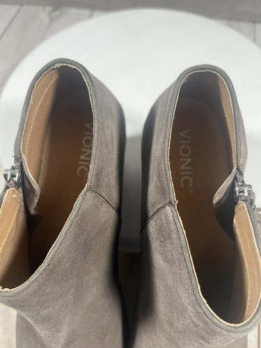 VIONIC Mujer Talla 11 Serena Cremallera Botín Cuero Gamuza Taupe - Imagen 14 de 15