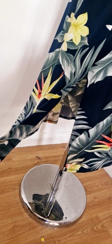 Oasis tropical midi dress size L 16/18 shirt jersey black multi stretch collared - Picture 7 of 10