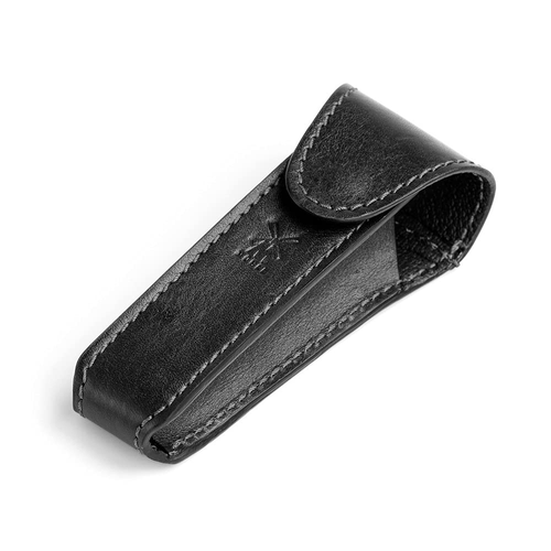 Black Leather Safety Razor Travel Pouch - Picture 6 of 12