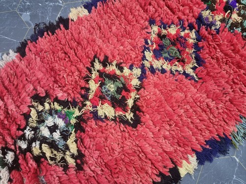 Moroccan Handmade Vintage Rug 1'8"x9' Berber Geometric Yellow Wool Tribal Carpet - Picture 6 of 11