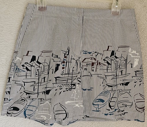 Lafayette 148 Damen Shorts Größe 12 Mehrfarbig Gestreift Gebäude