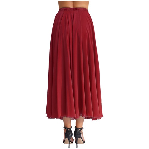 Gonna da ballo iEFiEL donna chiffon vita elastica chiffon maxi gonna lunga a pieghe - Foto 17 di 74