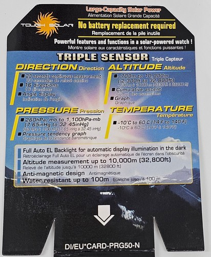 CASIO PRO TREK PRG-50-1VDR Modelo 2471 Resistente Solar - Triple Sensor - TOTALMENTE NUEVO - Imagen 20 de 20