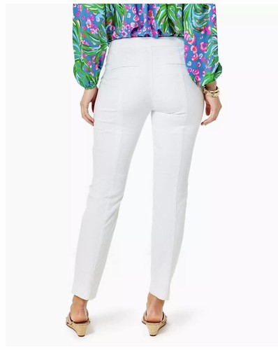 "Pantalón Lilly Pulitzer Kelly ajustado hasta el tobillo Resort entrepierna blanca 28,5"" talla 6 nuevo con etiquetas" - Imagen 3 de 18