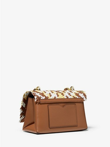 Michael Kors MK Cece X Small Color Block Woven Leather Bag Handtasche Braun NEU - Bild 3 von 8