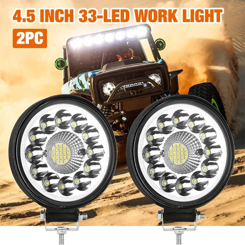 2x 4.5" LED Work Light Bar Flood Spot Combo Pods Offroad Driving Truck Fog Lamp - Bild 10 von 11