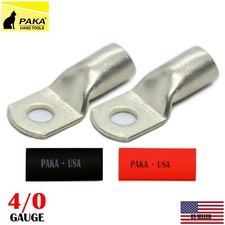 4/0 GAUGE AWG X 1/2" STUD TINNED COPPER LUG BATTERY CABLE TERMINAL 2PCS 