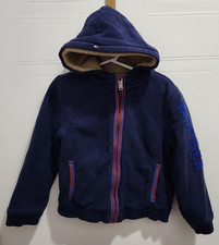 Tommy Hilfiger Toddler Boy Full Zip Up Hoodie Jacket Sherpa Lined Blue Size 4T