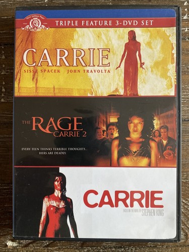 Carrie Triple Pack: Carrie-1976, Carrie 2: Rage & Carrie-2002 (2008, 3-Disc DVD) - Picture 2 of 12