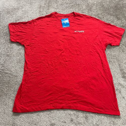 Columbia PFG Graphic T-Shirt Mens XXL Red Crew Neck Short Sleeve Cotton NWT New