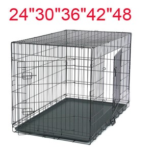 24-034-30-034-36-034-42-034-48-034-Pet-Cat-Dog-Folding-Steel-Crate-Playpen-Wire-Metal-Two-doors