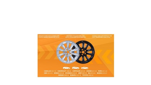 GLOSS BLACK WHEEL SKIN SET 18" FOR 2019-20 FORD EDGE - Picture 5 of 6